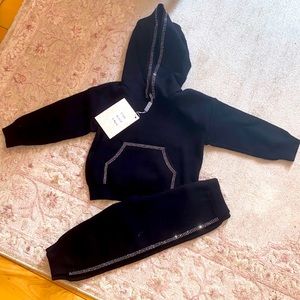 BEAU Toddler Girl Designer black knitted tracksuit - Brand New with Tags